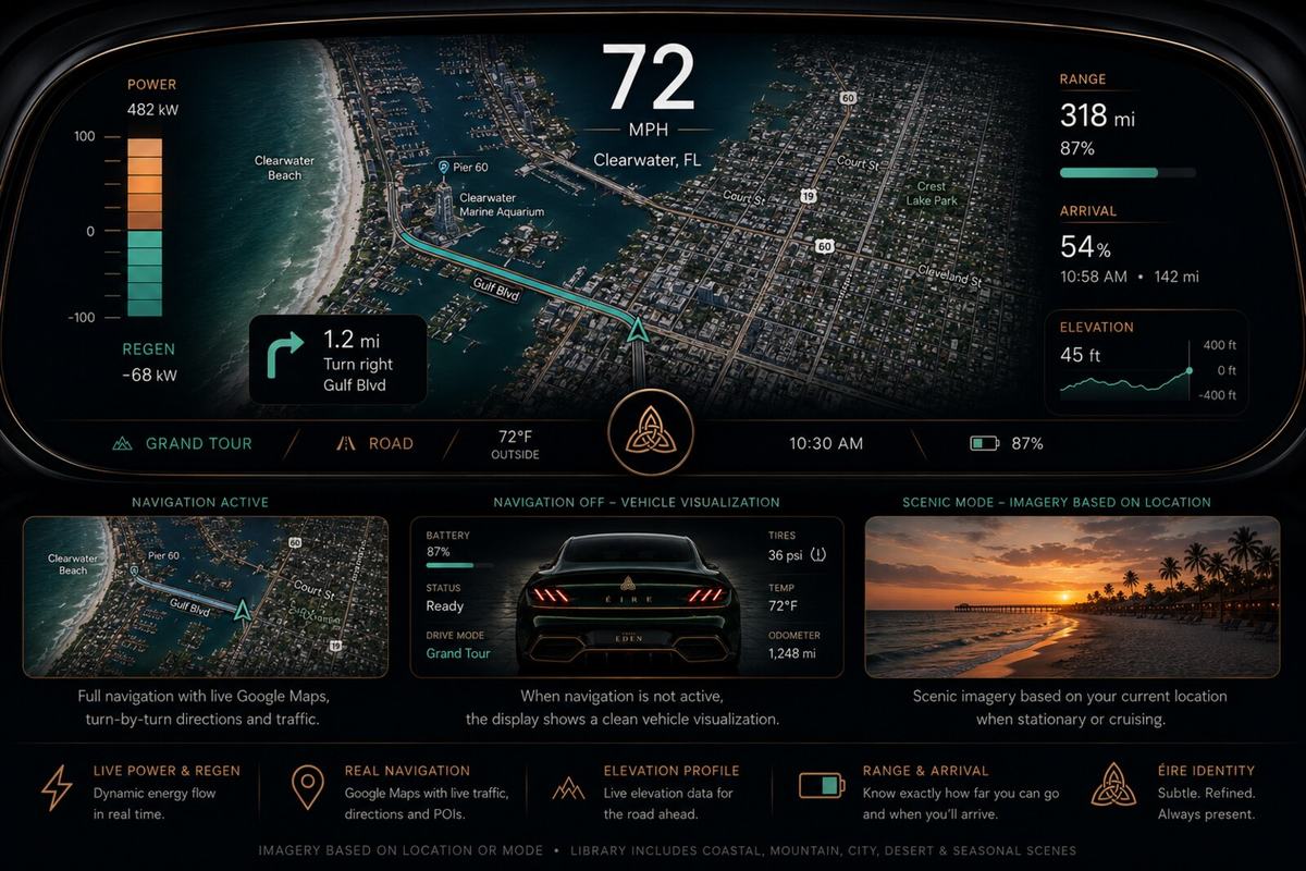 Éire driver cluster display