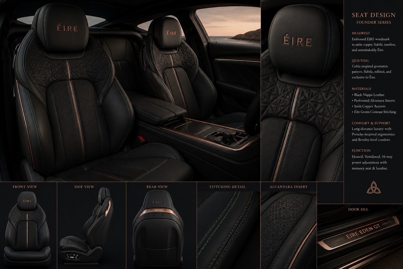Éire Eden GT interior seating